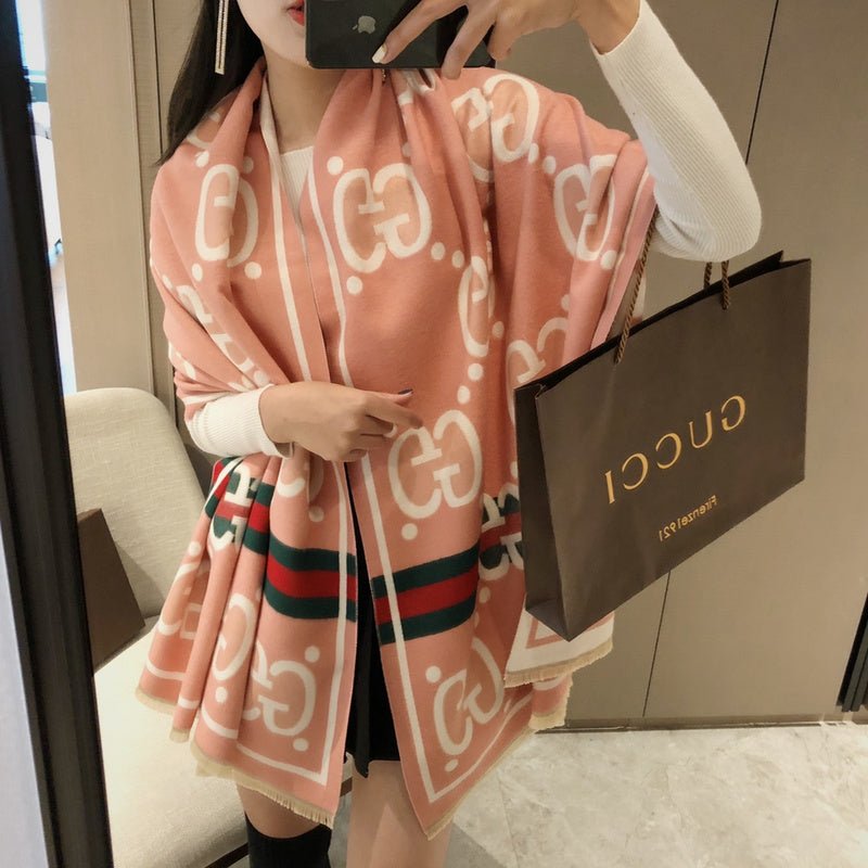 GUCCI Wool Web Stripe GG Scarf - Image 4