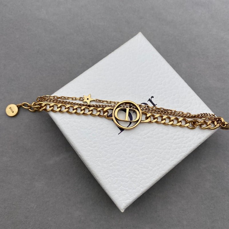 Dior Retro Stone Inlaid Cuff Bangle - Image 4