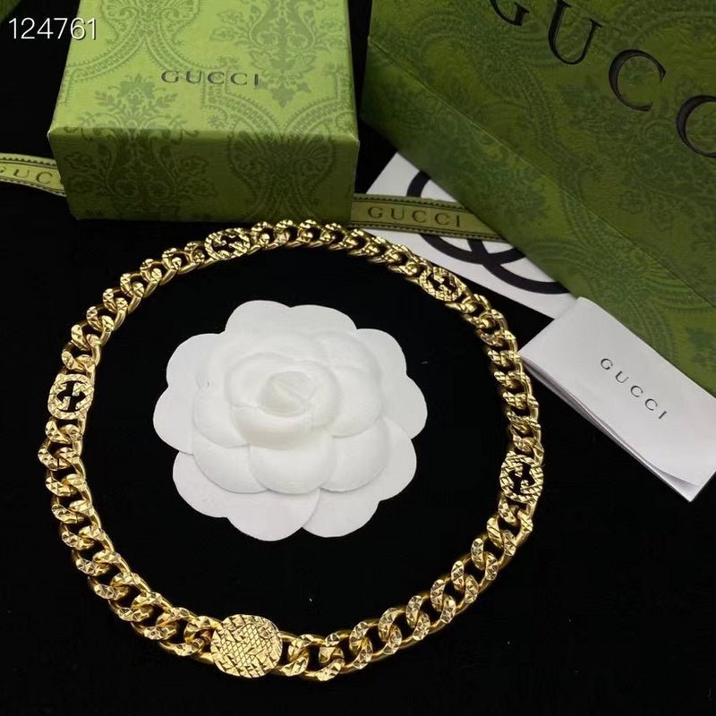 GUCCI Multi-Tone Hollow GG Necklace Set - Image 4