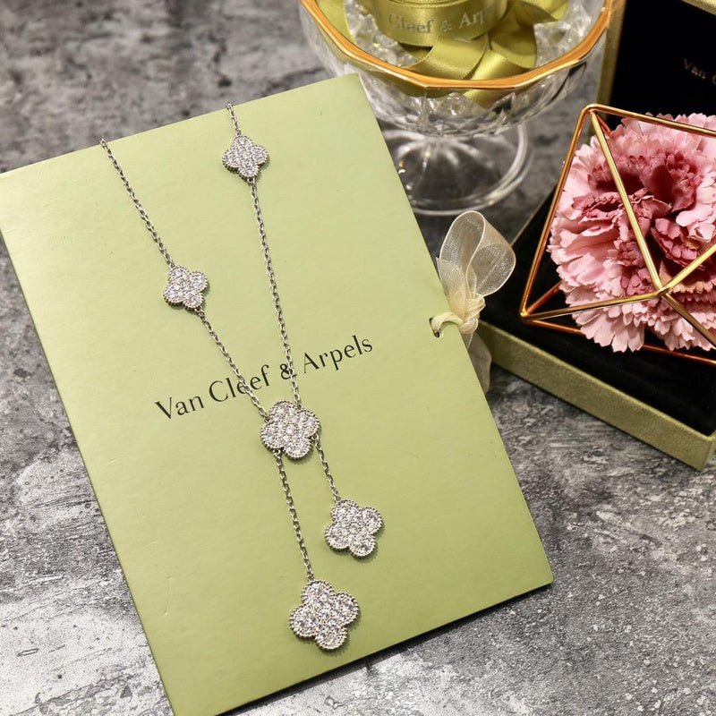 VCA Multi Diamond Clover 316L Steel Necklace - Image 7