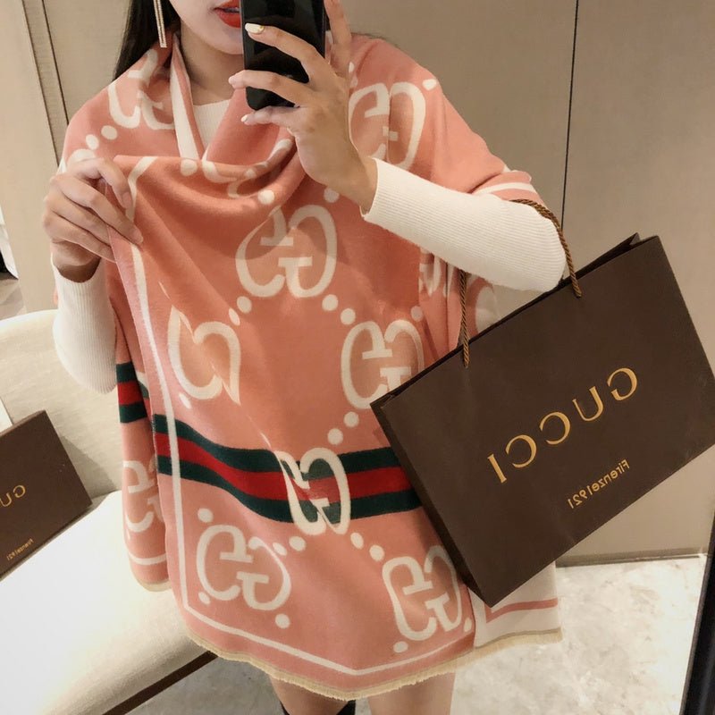 GUCCI Wool Web Stripe GG Scarf - Image 17