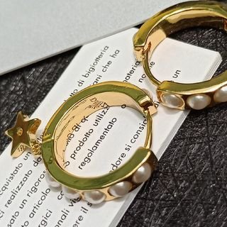 Alternative view of Dior Pearl Star Hoop Earrings
