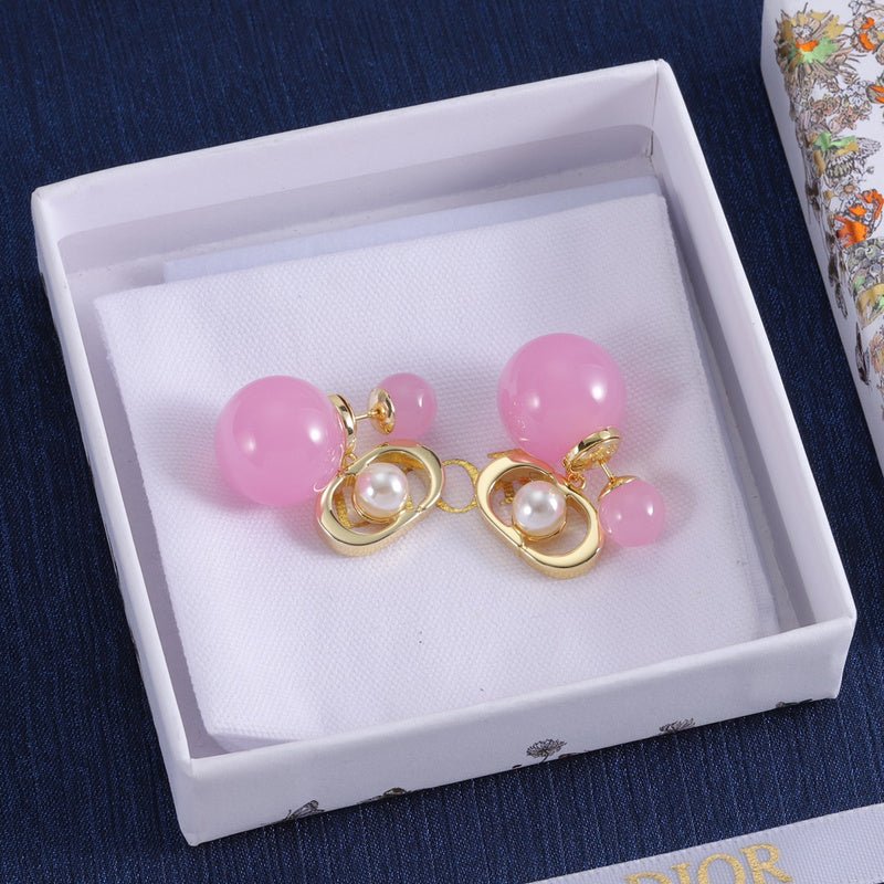 Dior Multicolor Agate Double Pearl Earrings - Image 8