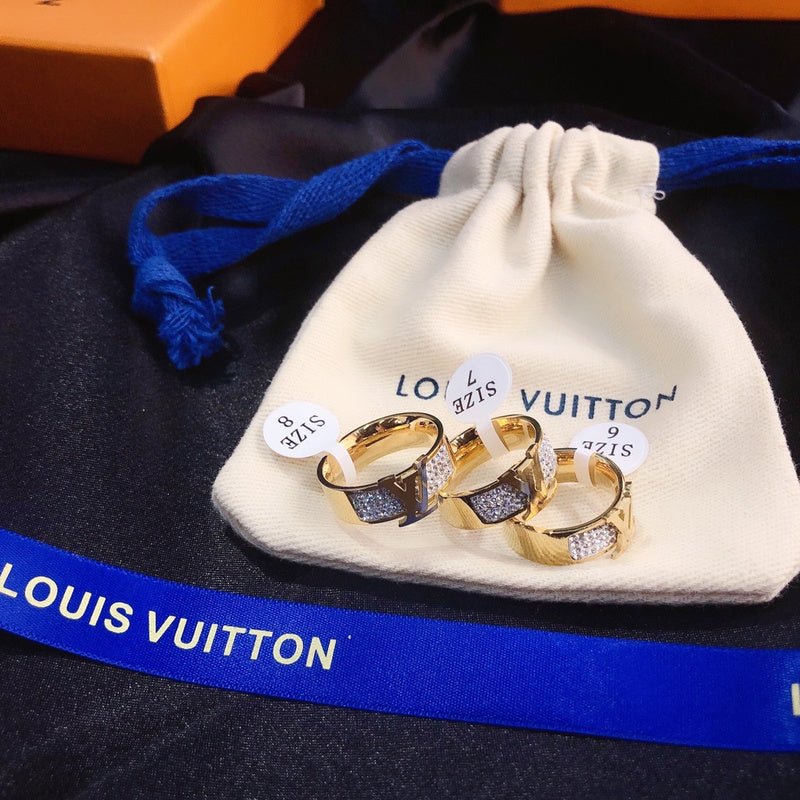 LV Crystal Logo Band Ring - Image 5