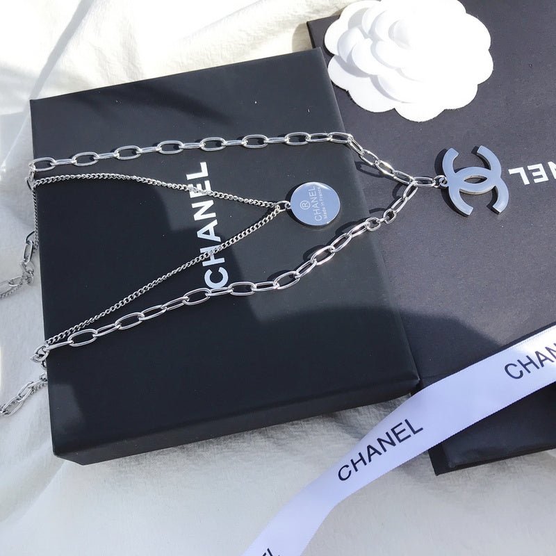 Chanel Silver CC Dual Necklace - Image 6