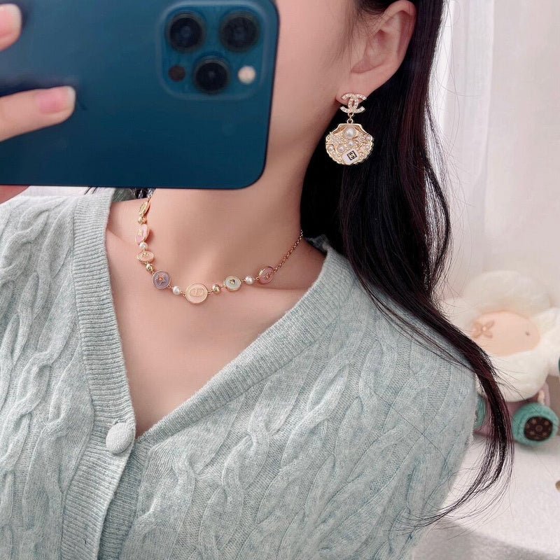 Alternative view of Chanel Gold Crystal Shell Earrings
