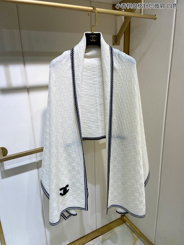 CHANEL Stitched Edge CC Shawl - Image 8