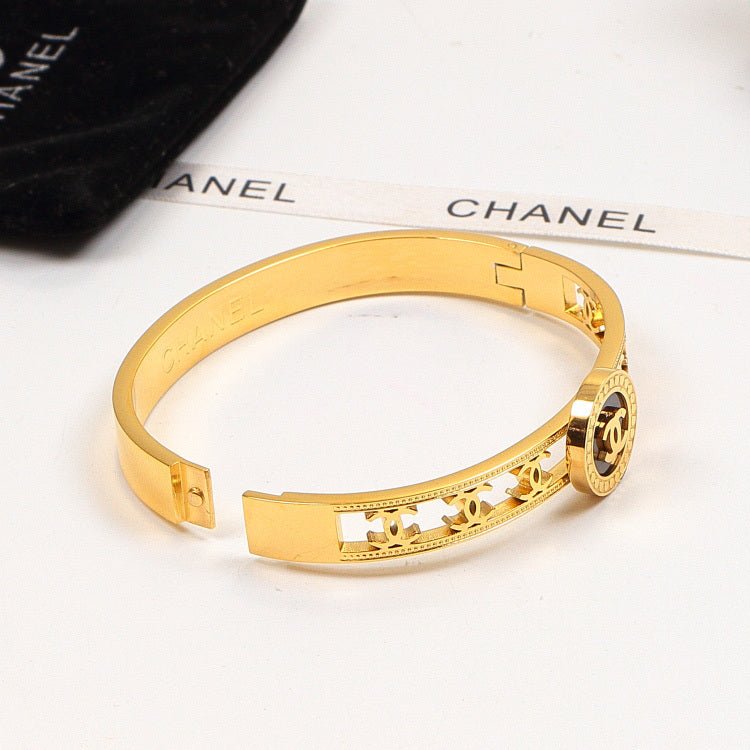 Chanel Hollow Star Double C Round Bangle Set - Image 5