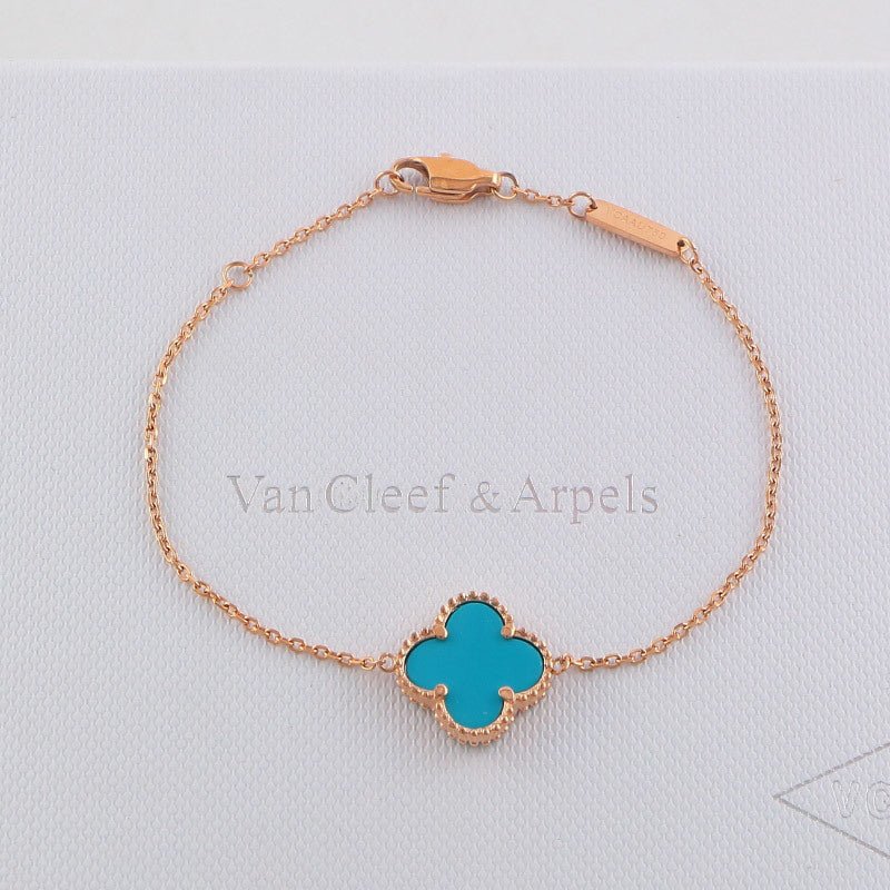 VAB1 4 Clover Bracelet single flower steel braceletabout 17cm+4cm extra Jewelry - Image 9