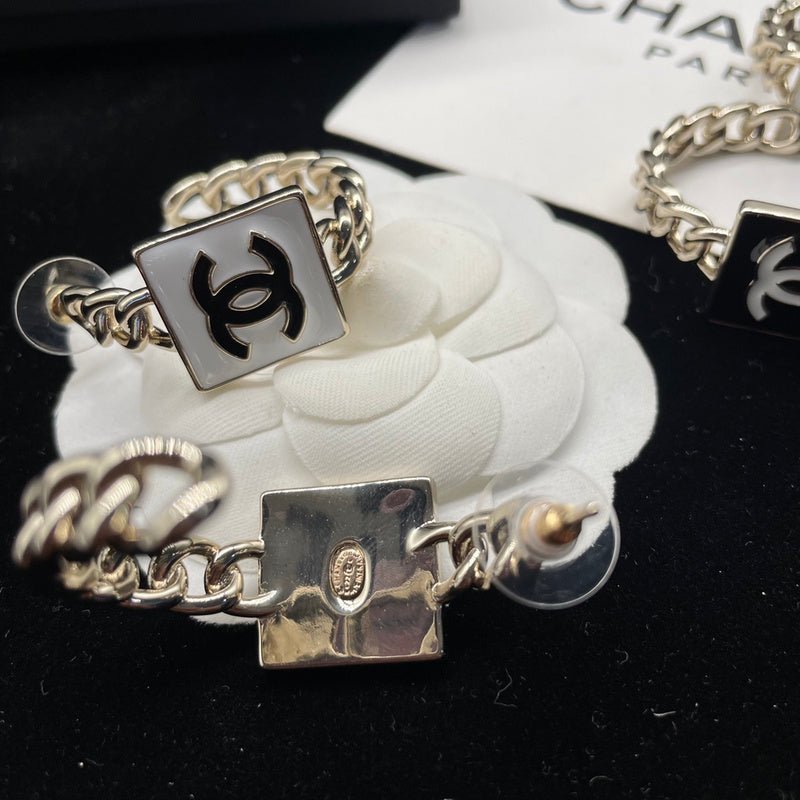 Alternative view of Chanel Square Double C Chain Dangle Earrings