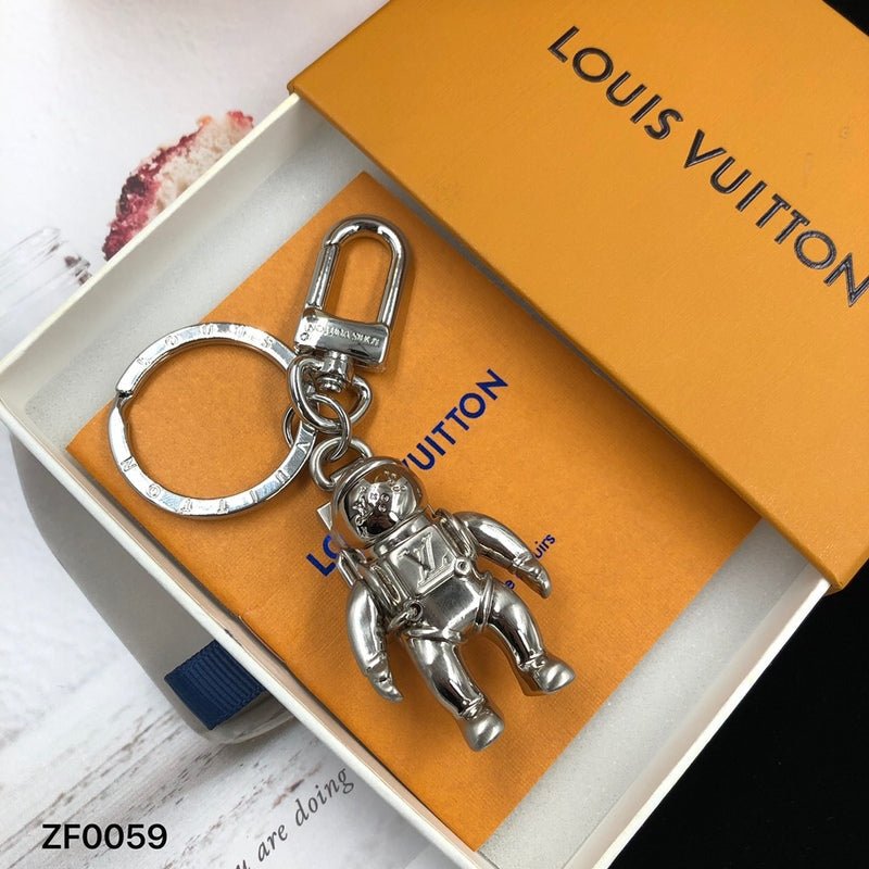 LV Metal Astronaut With Logo Keychain - Image 3