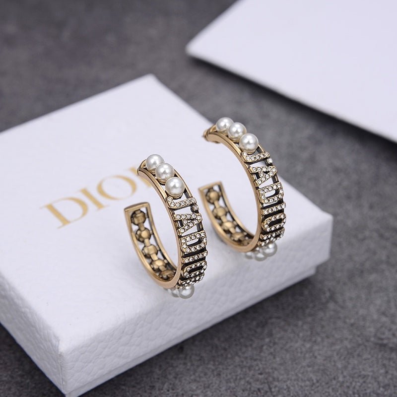 Dior Crystal Pearl Earrings