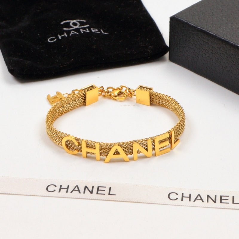 Chanel Hollow Letter Metal Bracelet - Image 6