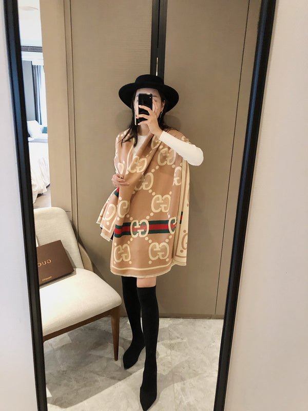 GUCCI Twill Web GG Long Scarf - Image 11