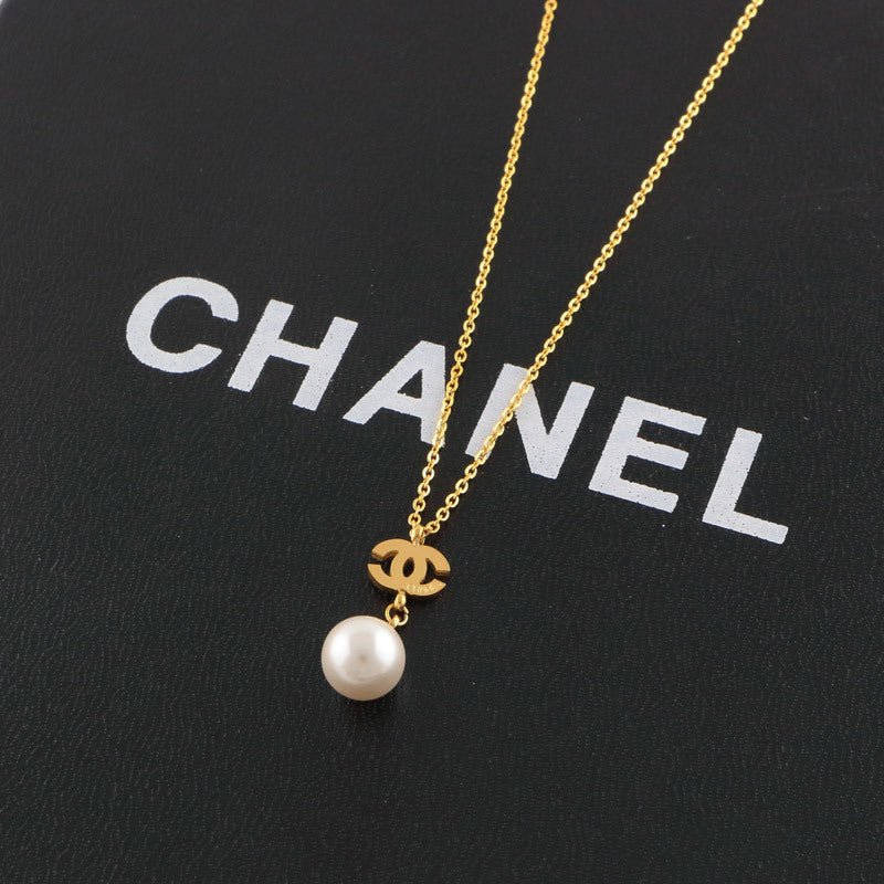 Chanel Three-Tone Metal Pearl CC Pendant Necklaces - Image 6