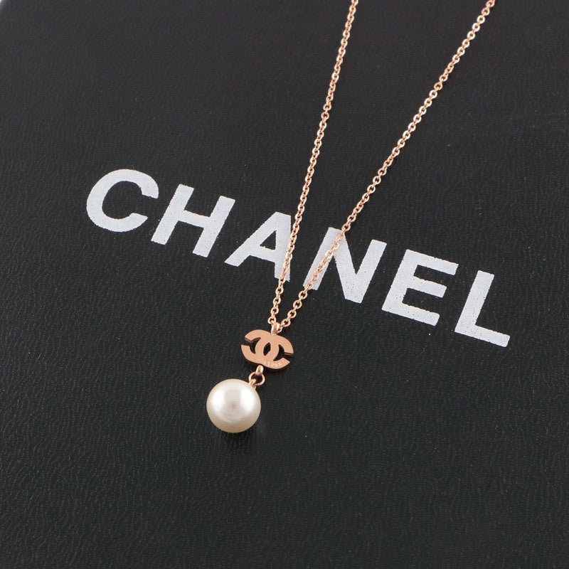 Chanel Three-Tone Metal Pearl CC Pendant Necklaces - Image 5