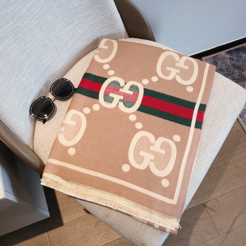 GUCCI Wool Web Stripe GG Scarf - Image 22