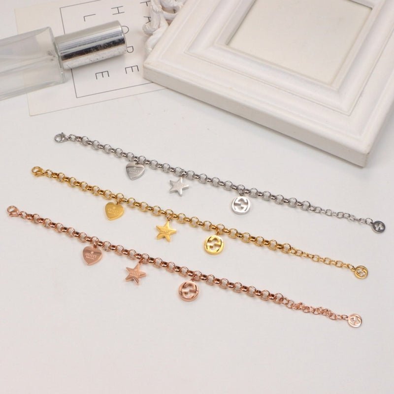 Alternative view of GCB1 Star pendant, thick three-dimensional letter short bracelet  Jewelry