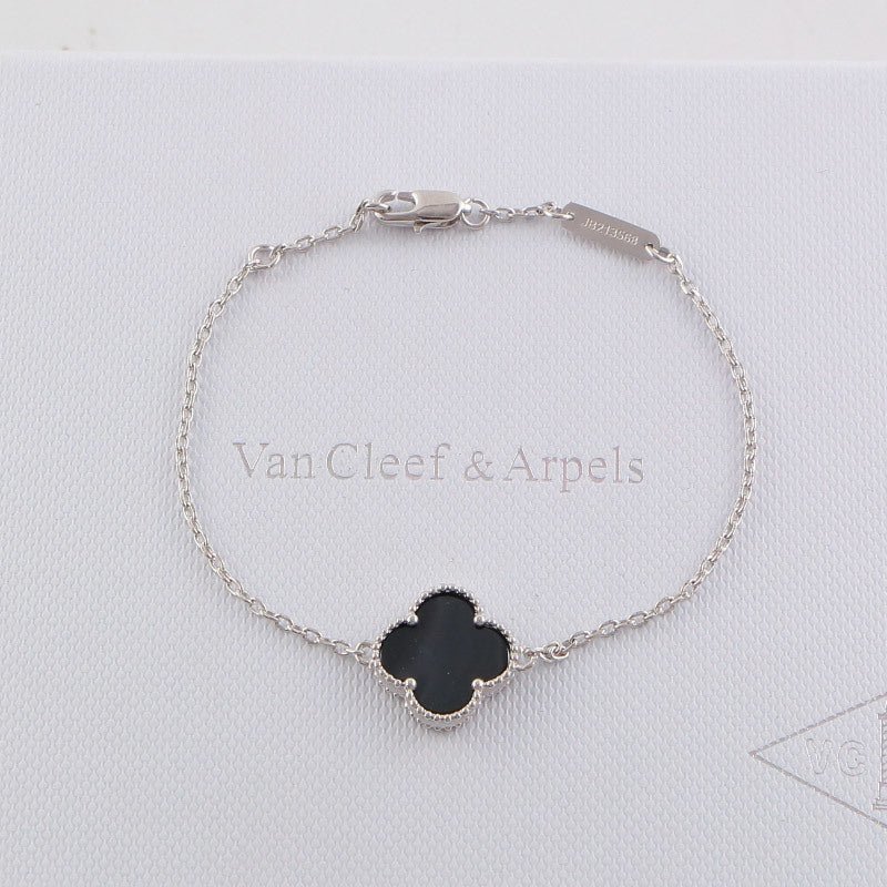 VAB1 4 Clover Bracelet single flower steel braceletabout 17cm+4cm extra Jewelry - Image 17