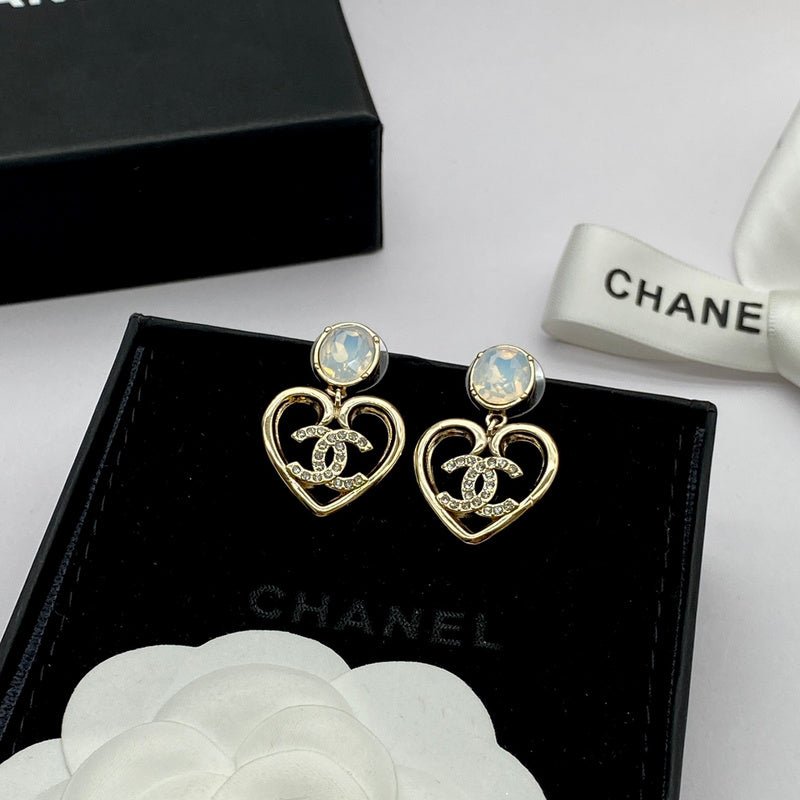 Chanel Opal Heart Rhinestone Drop - Image 6