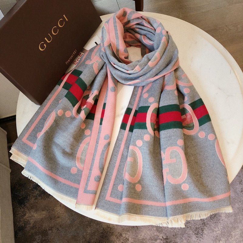 GUCCI Wool Web Stripe GG Scarf - Image 27