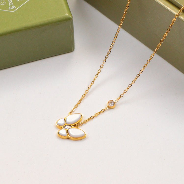 VCA White Shell Butterfly 316L Steel Necklace - Image 7