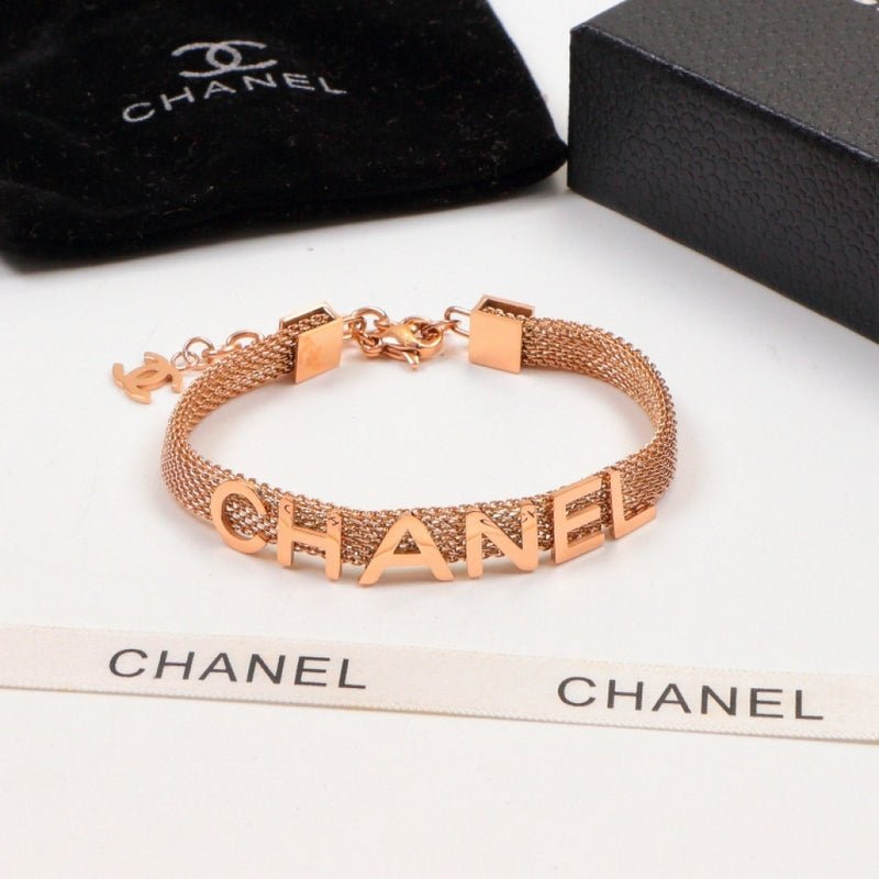 Chanel Hollow Letter Metal Bracelet - Image 7