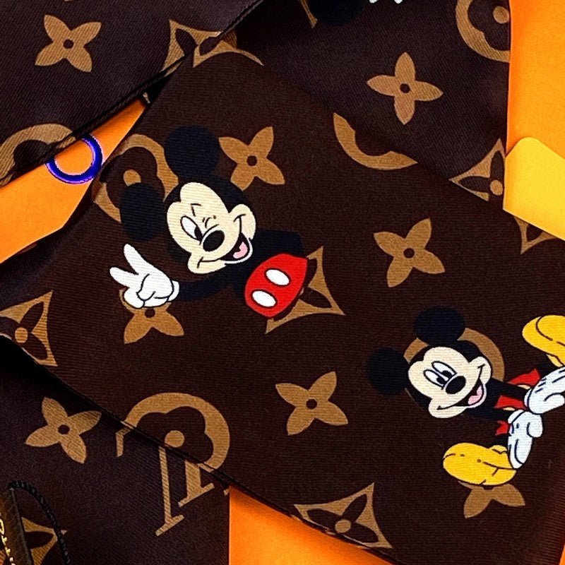 LV Disney Mickey Monogram Twilly Print Scarf - Image 3