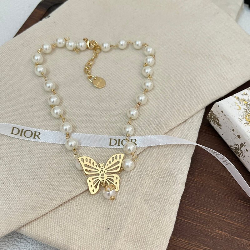 Dior Butterfly Crystal Necklace