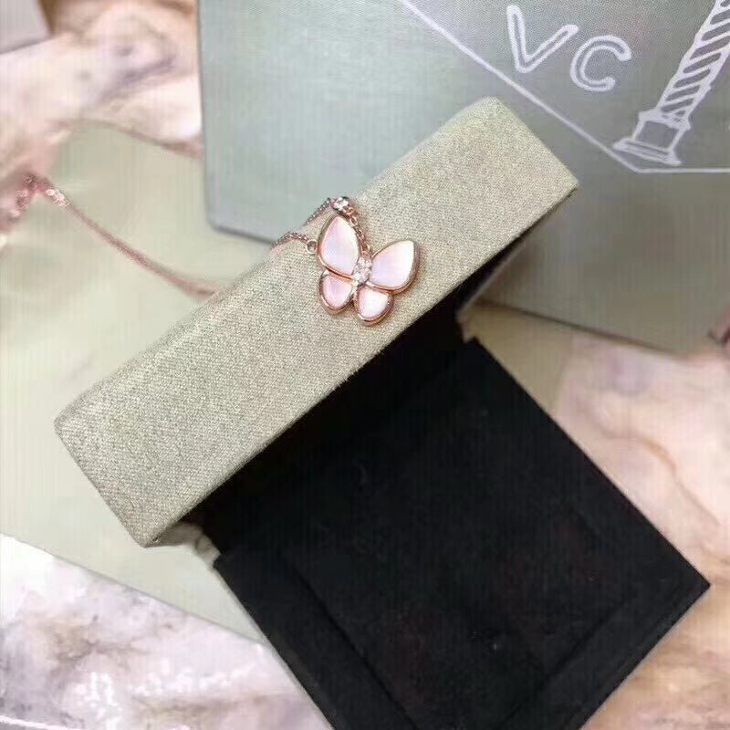 VCA White Mother Of Pearl Butterfly Necklace - Image 3