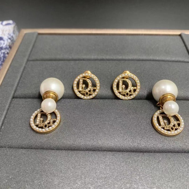 Alternative view of Dior Pearl CD Logo Drop Earrings