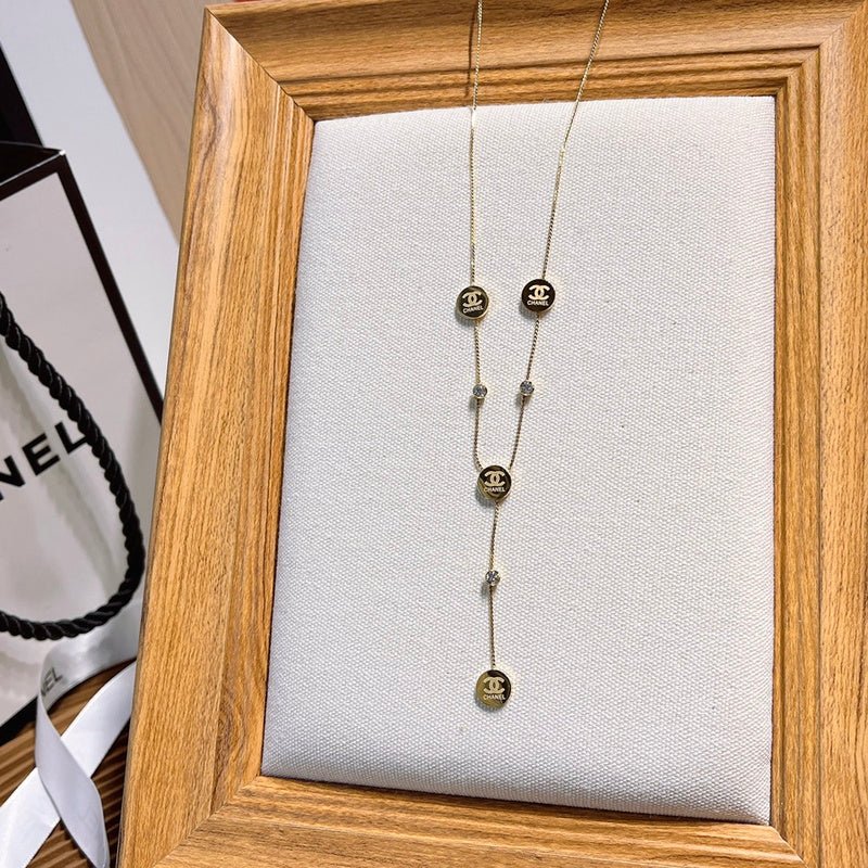 Chanel Gold Multi Round CC Y-Drop Long Necklace