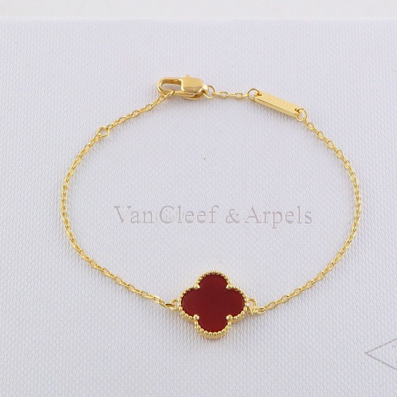 VAB1 4 Clover Bracelet single flower steel braceletabout 17cm+4cm extra Jewelry - Image 6