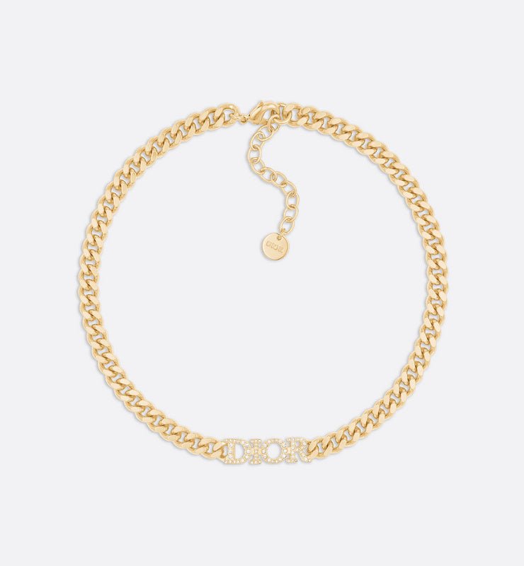 Dior Gold Crystal "DIOR" Bracelet - Image 10