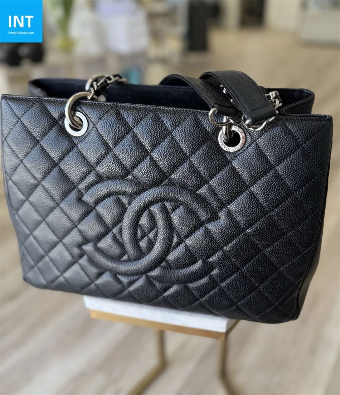 Alternative view of CHANEL Grand Shopping Tote Black Caviar Leather