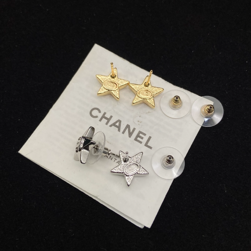 Alternative view of Chanel Star Shape Metal Stud Earrings