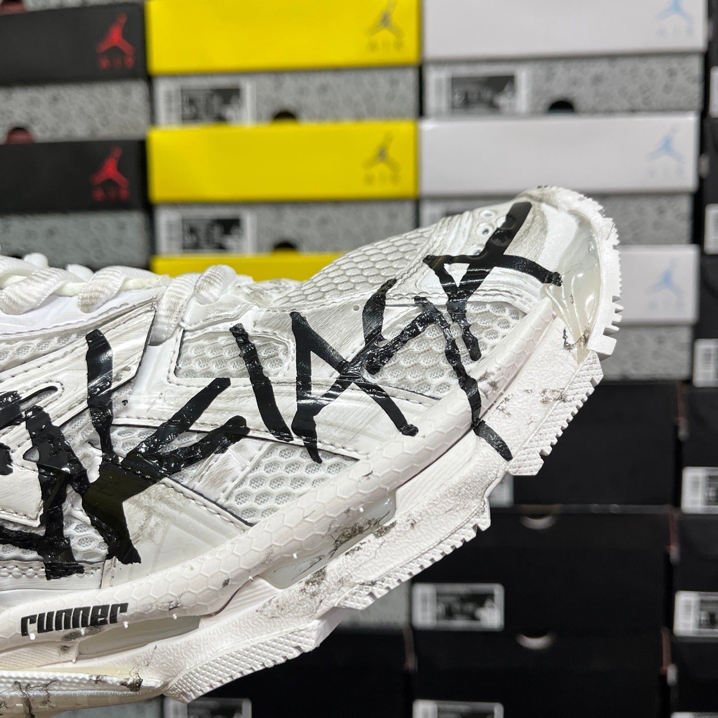 Balenciaga Runner 7.0 Triple White Graffiti - Image 3