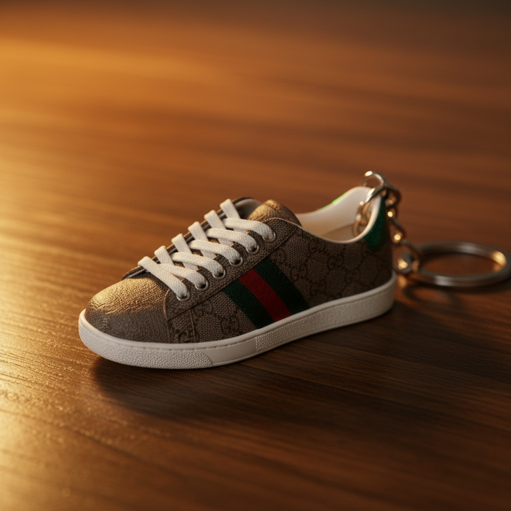 Alternative view of Gucci Ace Brown Miniature Keychain