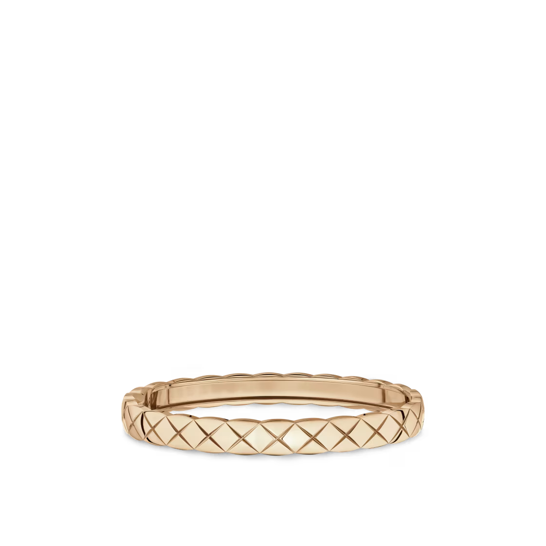 Chanel Silver Quilted Metal Bangle - Image 3