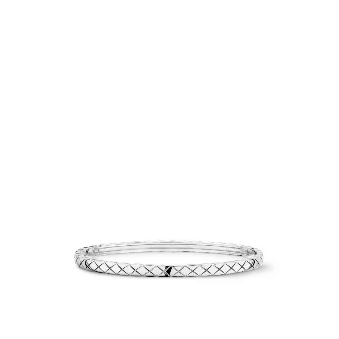 Chanel Silver Quilted Bangle