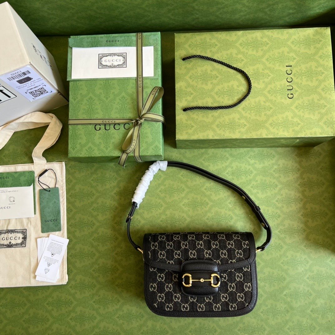 Gucci Horsebit 1955 Denim Bag - Image 3
