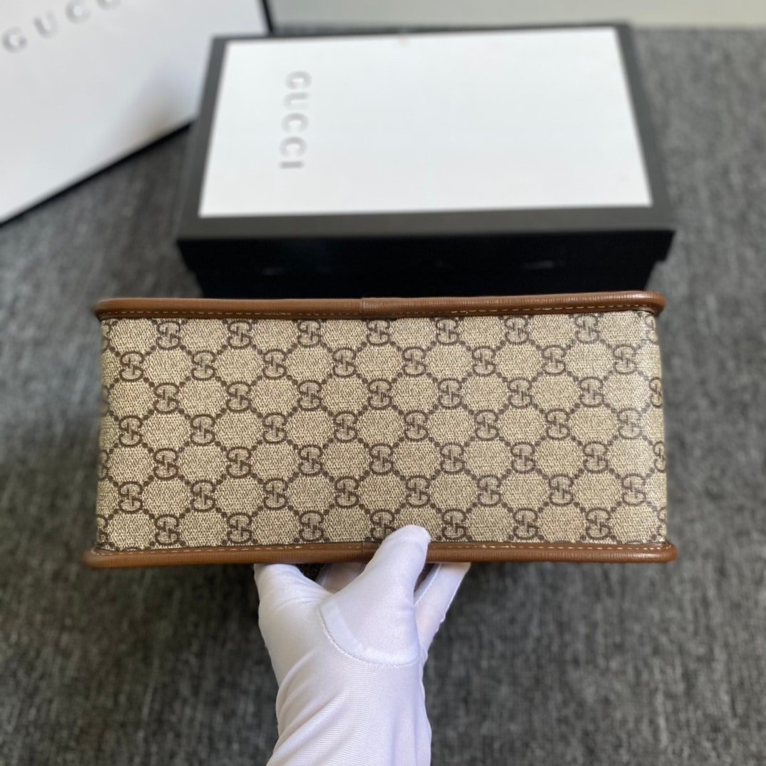 Gucci Horsebit 1955 Top Handle Bag Beige And Ebony 27Cm 645453 92TCG 8563 - Image 6