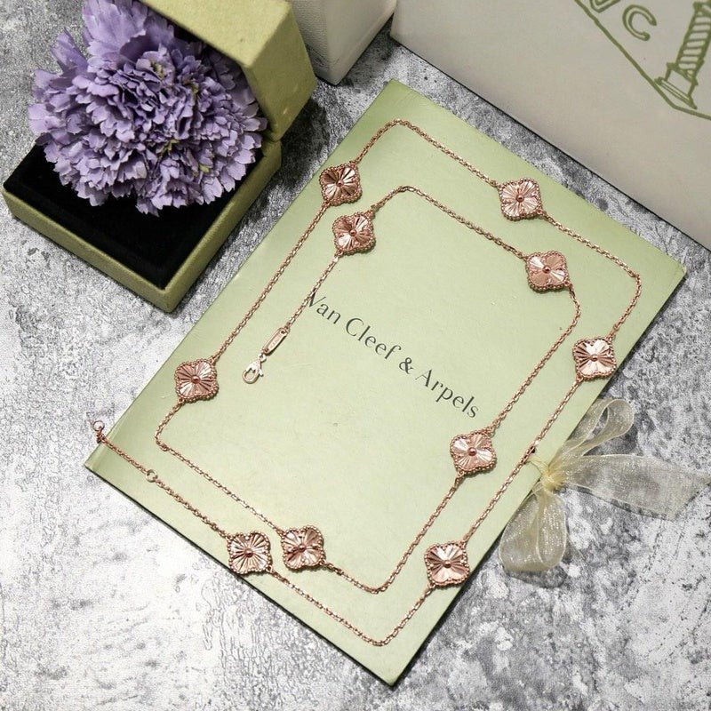 VCA 9 Clover 316L Steel Two Size Necklace - Image 7