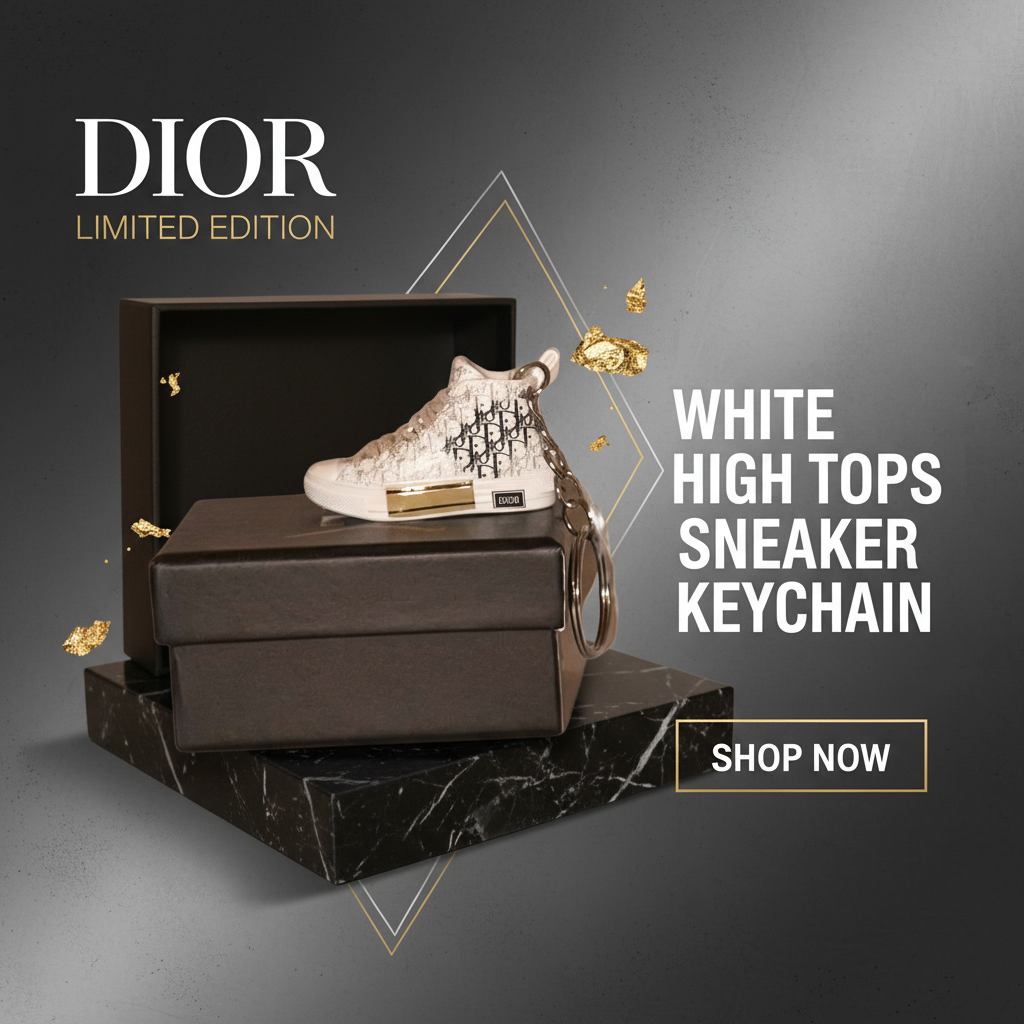 Alternative view of Dior White High Tops Miniature Keychain