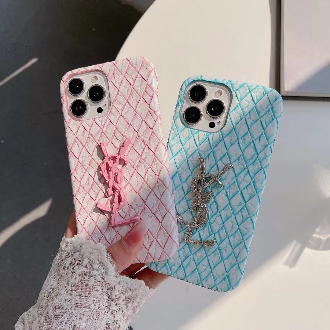 YSL Diamond Quilted Pattern iPhone Case (Multi-Color) - Image 9