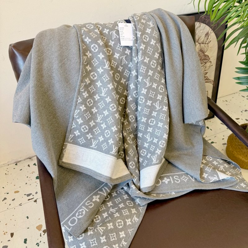 Alternative view of  LV Grey Monogram Reversible Oversized Cape Shawl