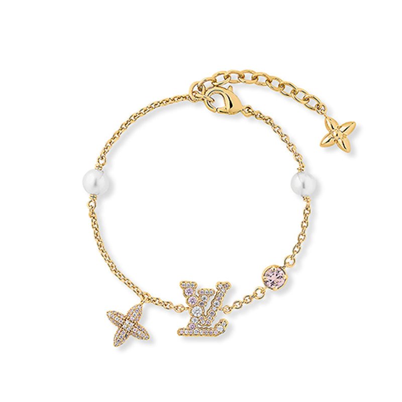 LV Crystal Logo Chain Bracelet