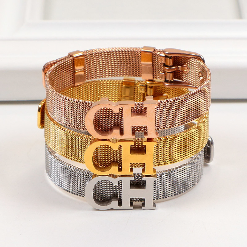 Chanel Mesh Letter Logo Buckle Bracelet