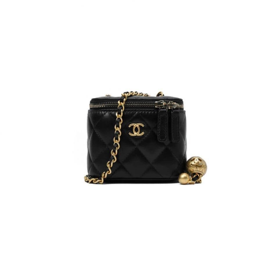 Chanel Vanity Lambskin Chain Bag (Black Ball)