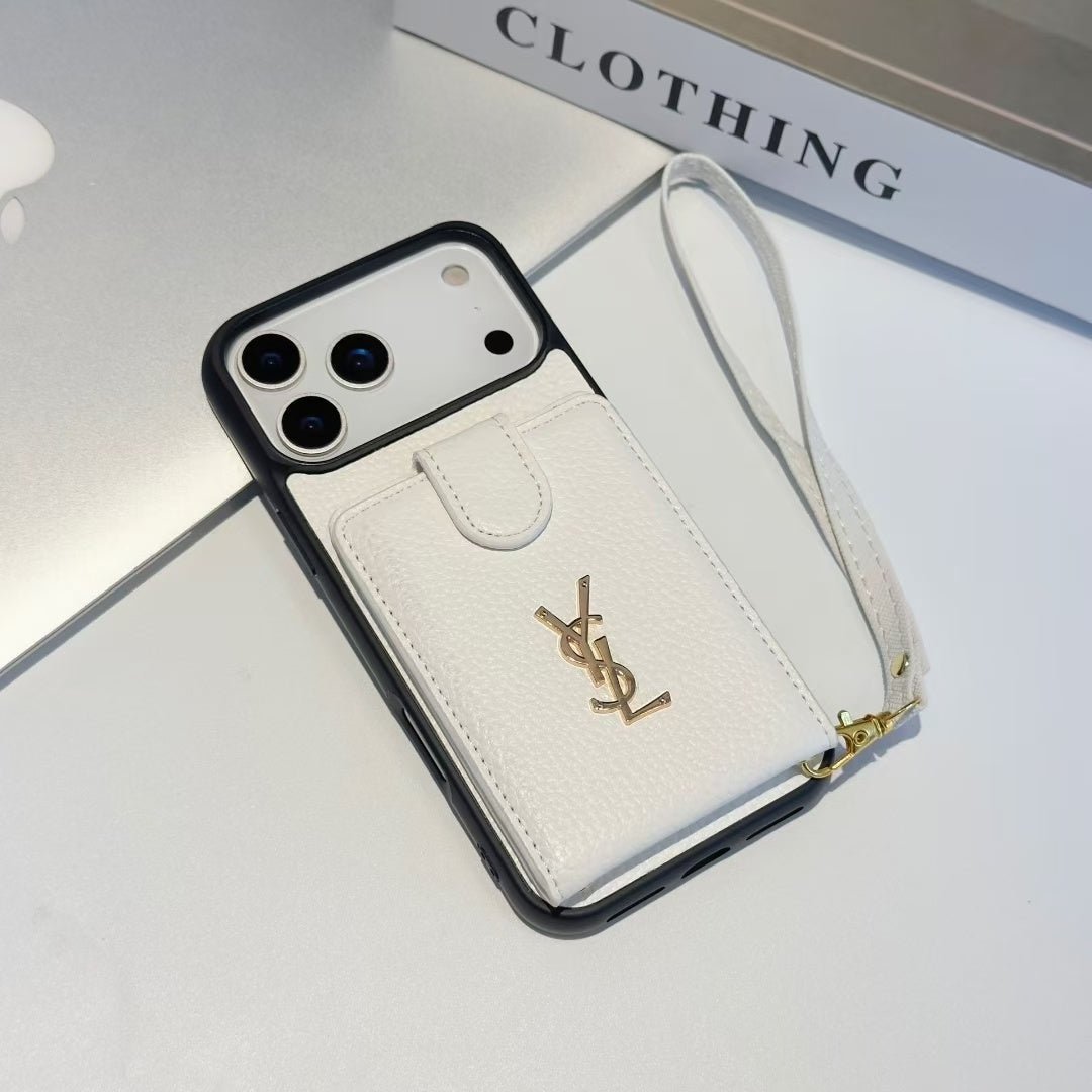 Alternative view of YSL Grained Leather Wrist Strap Case